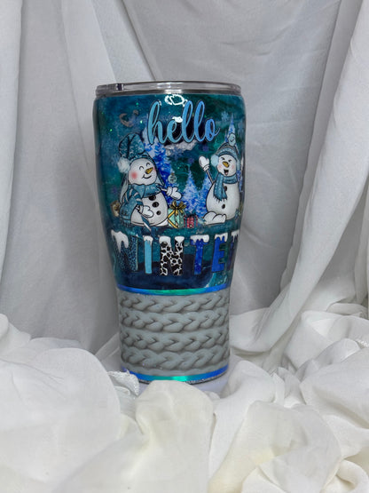 12. 30oz Modern Curve Hello Winter drinking tumbler