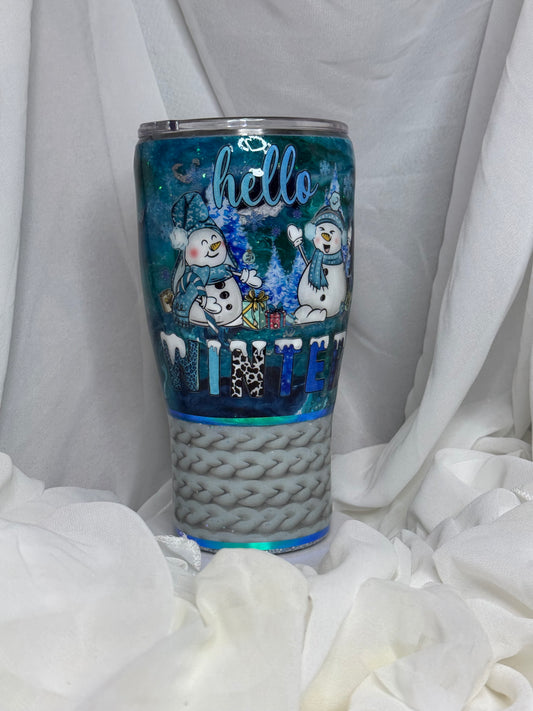 12. 30oz Modern Curve Hello Winter drinking tumbler
