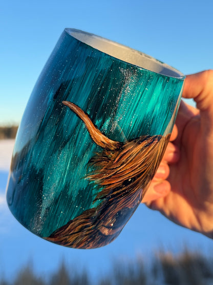 HAND PAINTED Highland coffee mug RAFFLE TICKETS!!!