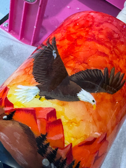 BRETT - Hand Painted scene with eagles