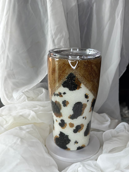 30oz Burlap Cow Modern curve