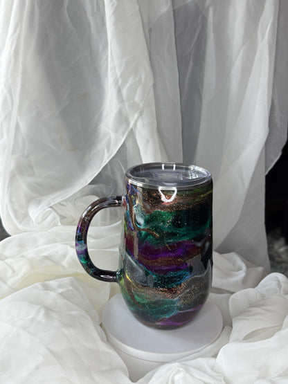 16oz Purple Teal metallic galaxy Mug