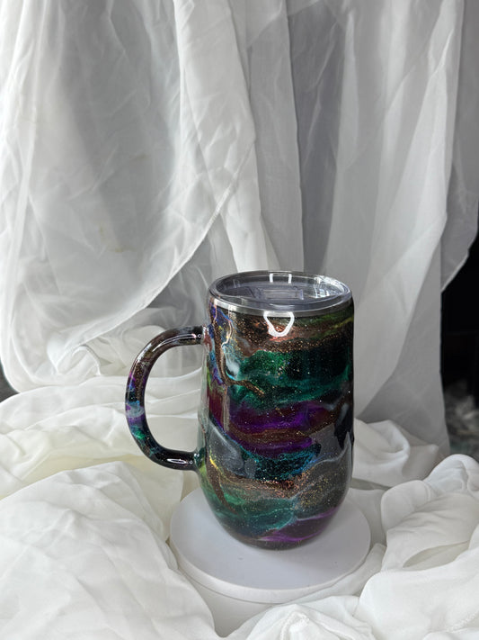 16oz Purple Teal metallic galaxy Mug