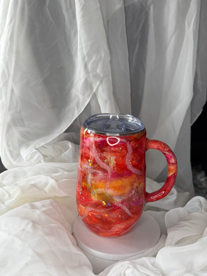 16oz Orange and Pink Swirl