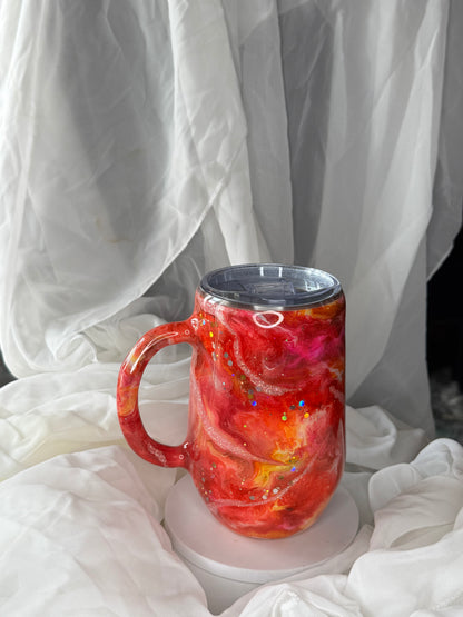 16oz Orange and Pink Swirl