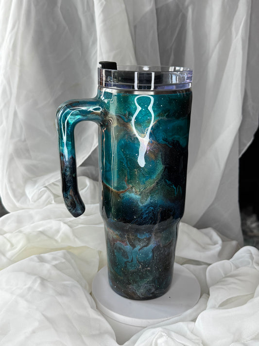 30oz Teal Galaxy Grippy