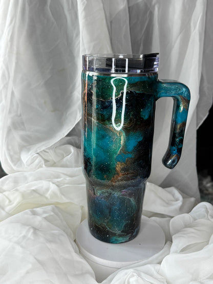 30oz Teal Galaxy Grippy