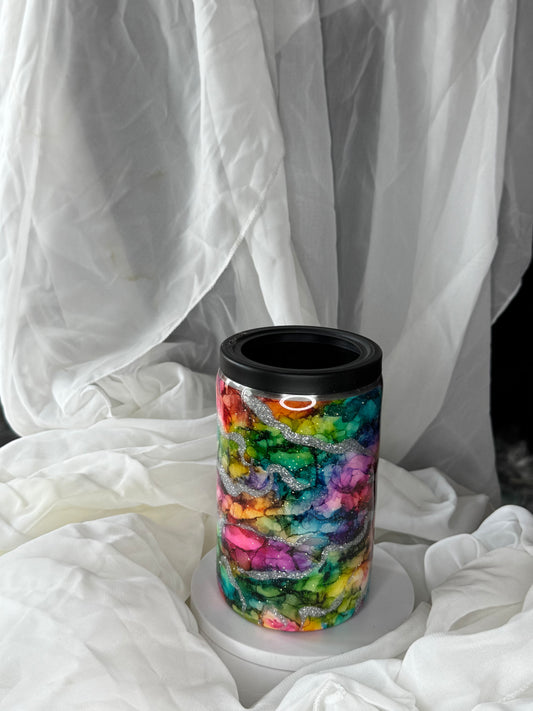 Rainbow Can Coozie Tumbler