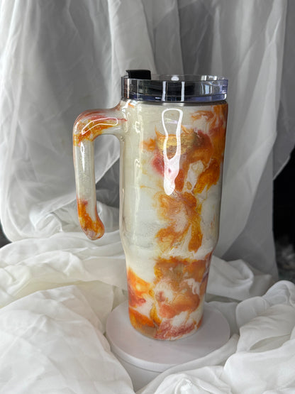 30oz Orange Marble Grippy