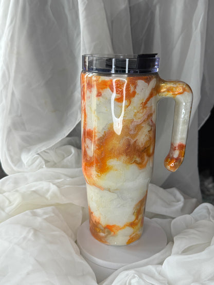 30oz Orange Marble Grippy