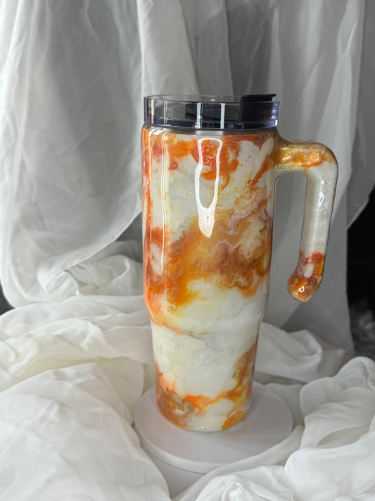 30oz Orange Marble Grippy