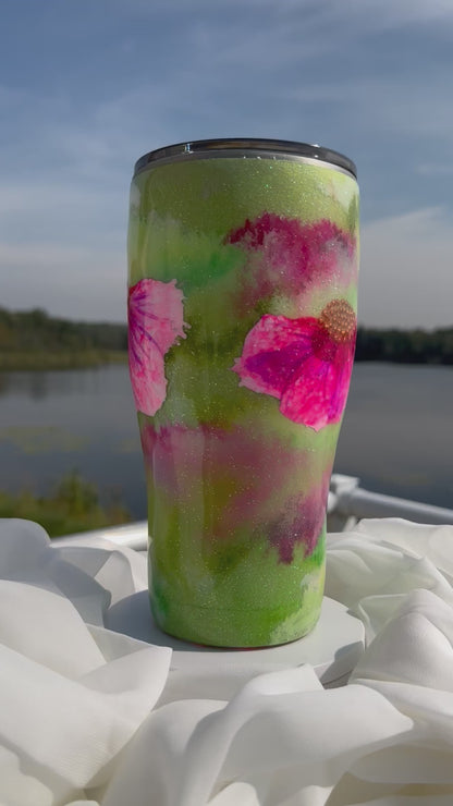 28. 30oz. Abstract Garden modern curve drinking tumbler