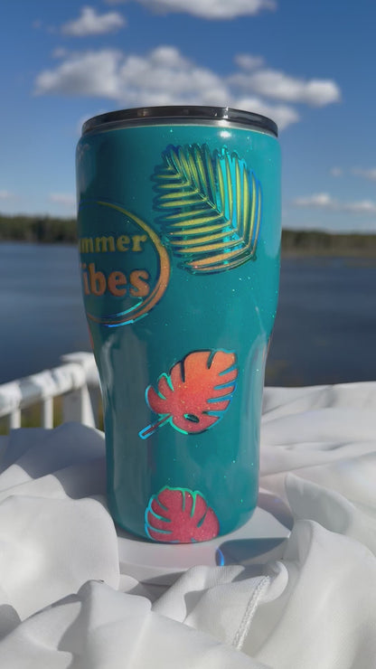 21. 30oz Summer Vibes Peekaboo modern curve drinking tumbler