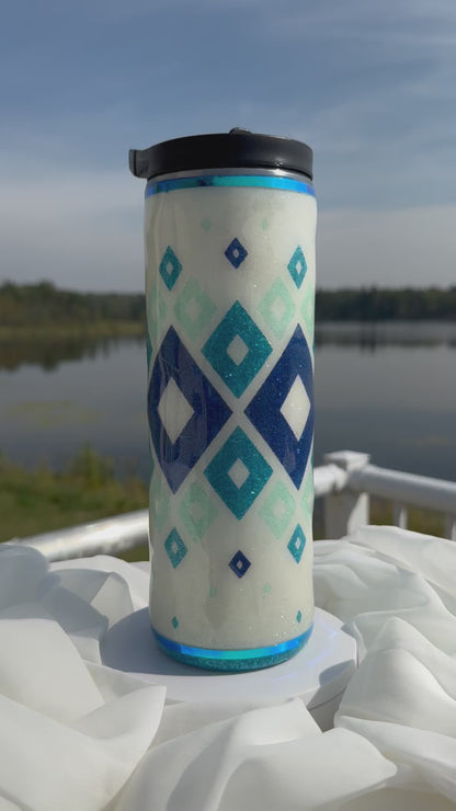 26. 20oz. Skinny Duo Diamon Fade drinking tumbler