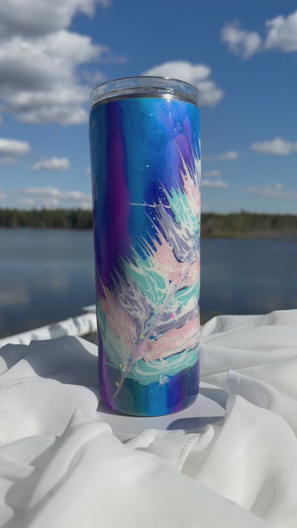 24. 20oz Feather Glow Base Drinkin Tumbler