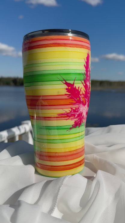 36. 30oz. Rasta Serape modern curve drinking tumbler